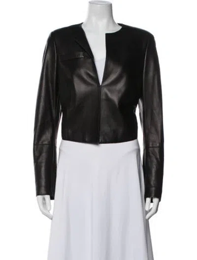 Pre-owned Akris Leather Jacket In Black