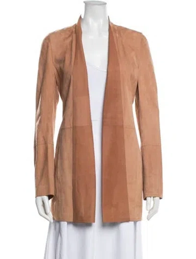 Pre-owned Akris Leather Jacket In Brown