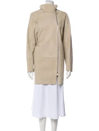 Pre-owned Akris Leather Jacket In Neutral