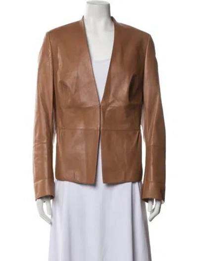 Pre-owned Akris Leather Jacket In Neutrals