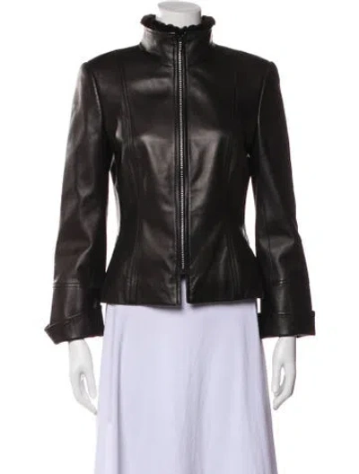 Pre-owned Akris Leather Jacket W/ Tags In Black