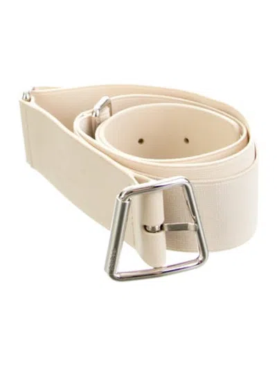 Pre-owned Akris Leather Leather Trim Embellishment Waist Belt In Neutrals