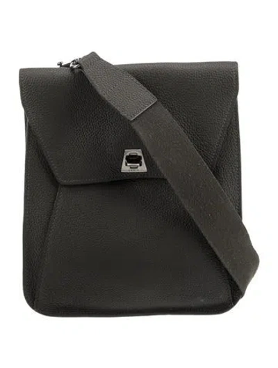 Pre-owned Akris Leather Messenger Bag In Black