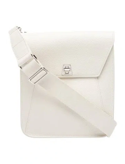 Pre-owned Akris Leather Messenger Bag In White