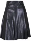 Akris Lacquered Lambskin Leather A-line Skirt In Schwarz