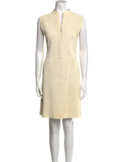 Pre-owned Akris Leather Mini Dress In Neutral