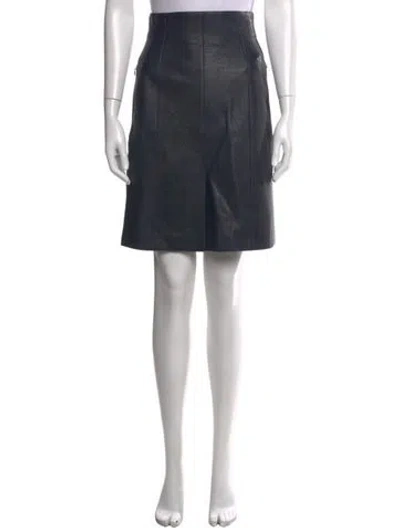 Pre-owned Akris Leather Mini Skirt In Brown
