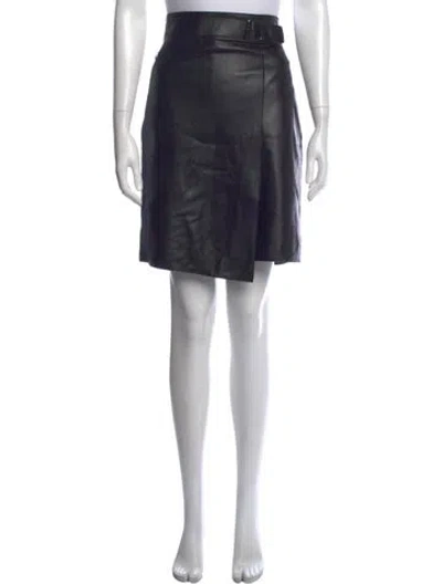 Pre-owned Akris Leather Mini Skirt W/ Tags In Black