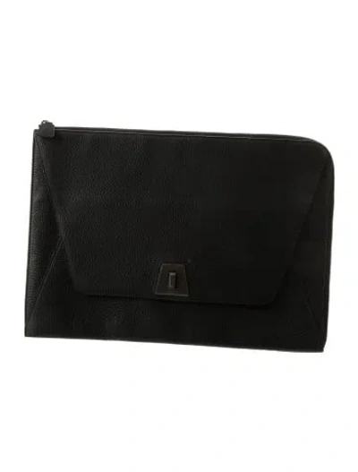Pre-owned Akris Leather Portfolio In Black
