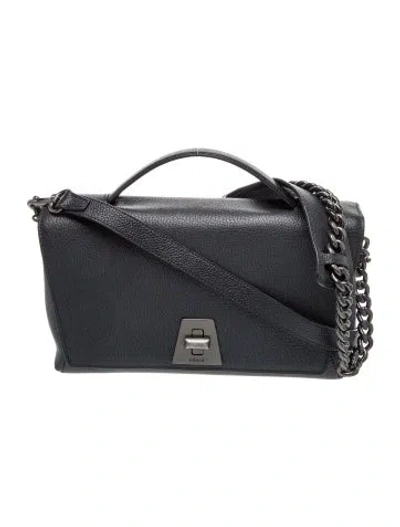 Pre-owned Akris Leather Shoulder Bag In Black