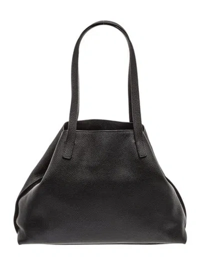 Pre-owned Akris Leather Shoulder Bag In Black