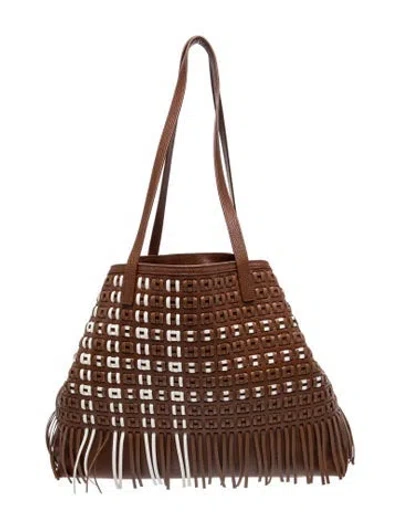 Pre-owned Akris Leather Shoulder Bag In Brown