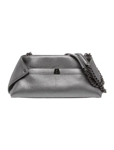 Pre-owned Akris Leather Shoulder Bag In Gray