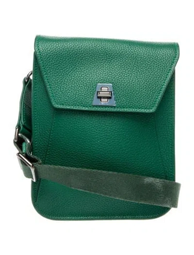 Pre-owned Akris Leather Shoulder Bag In Green