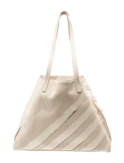 Pre-owned Akris Leather Shoulder Bag In Neutral