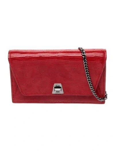Pre-owned Akris Leather Shoulder Bag In Red