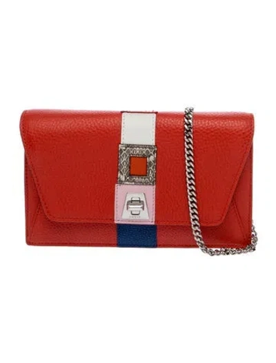 Pre-owned Akris Leather Shoulder Bag In Red
