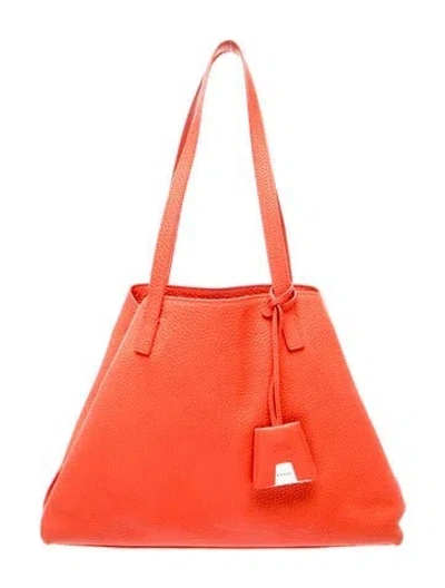 Pre-owned Akris Leather Shoulder Bag In Red