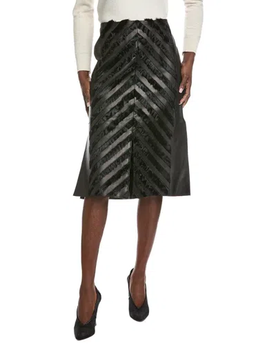 AKRIS LEATHER SKIRT