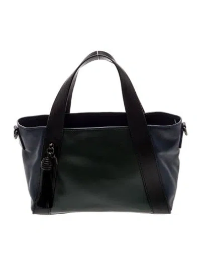 Pre-owned Akris Leather Top Handle Bag In Black