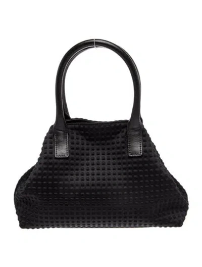 Pre-owned Akris Leather Top Handle Bag In Black