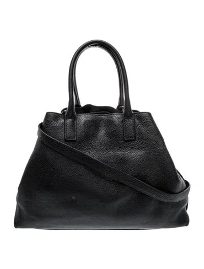 Pre-owned Akris Leather Top Handle Bag In Black