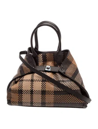 Pre-owned Akris Leather Top Handle Bag In Black