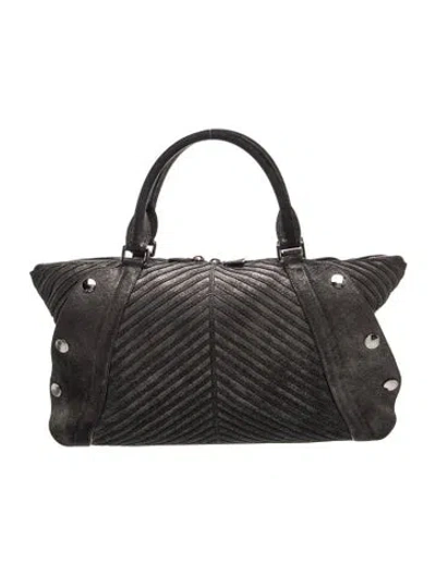Pre-owned Akris Leather Top Handle Bag In Black
