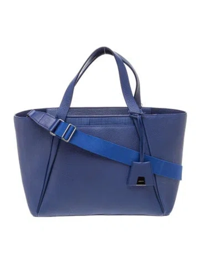 Pre-owned Akris Leather Top Handle Bag In Blue