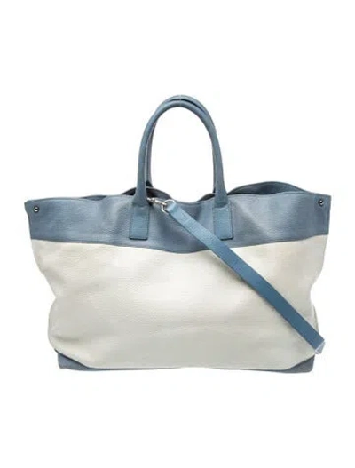 Pre-owned Akris Leather Top Handle Bag In Blue