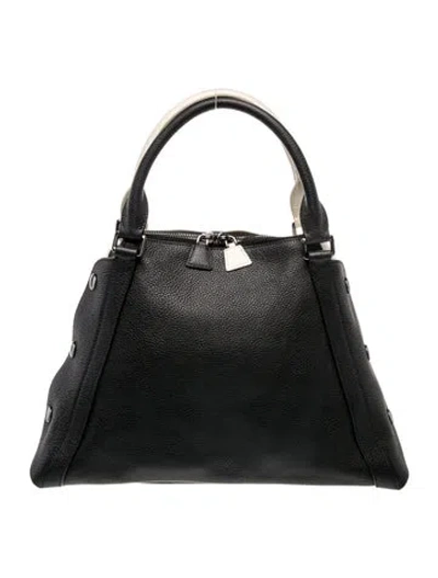 Pre-owned Akris Leather Top Handle Bag In Gray