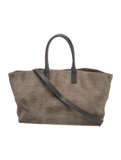Pre-owned Akris Leather Top Handle Bag In Gray