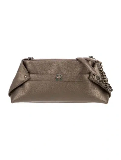 Pre-owned Akris Leather Top Handle Bag In Gray