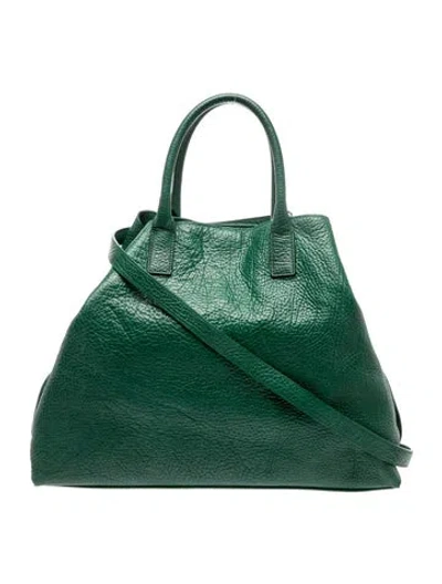 Pre-owned Akris Leather Top Handle Bag In Green