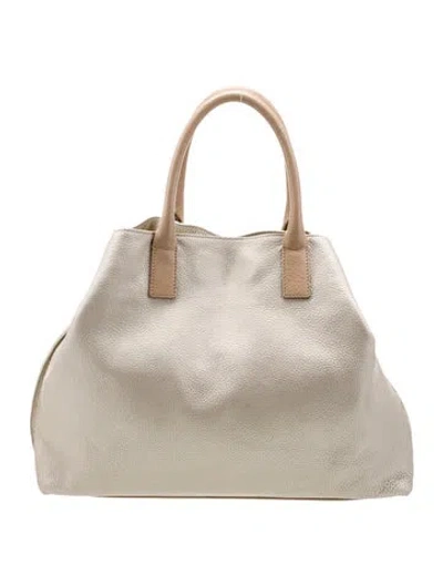 Pre-owned Akris Leather Top Handle Bag In Neutral