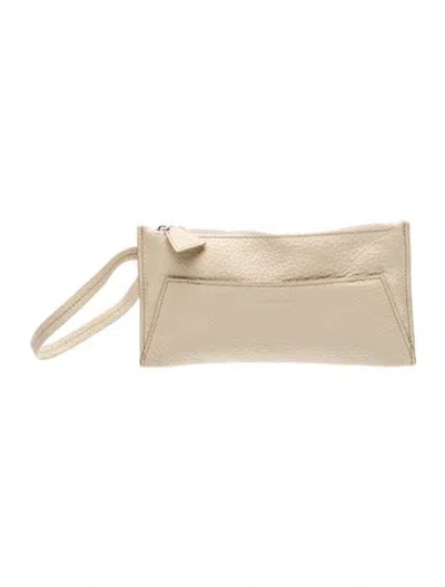 Pre-owned Akris Leather Top Handle Bag In Neutral