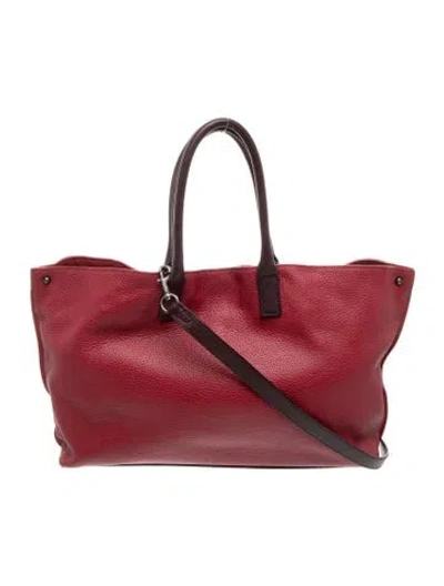 Pre-owned Akris Leather Top Handle Bag In Red