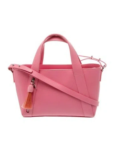 Pre-owned Akris Leather Top Handle Bag In Red