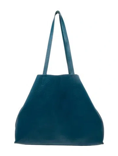 Pre-owned Akris Leather Tote In Blue