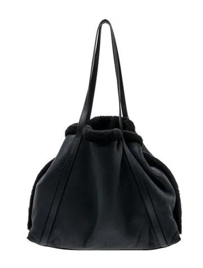 Pre-owned Akris Leather Tote In Blue