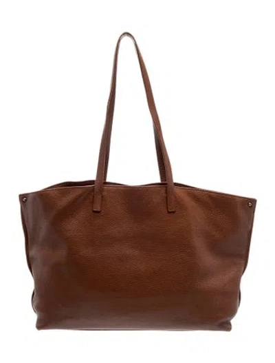 Pre-owned Akris Leather Tote In Brown
