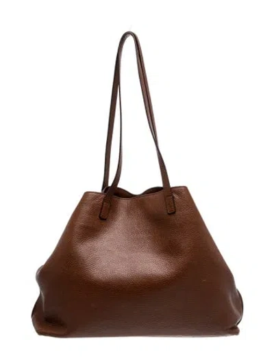 Pre-owned Akris Leather Tote In Brown