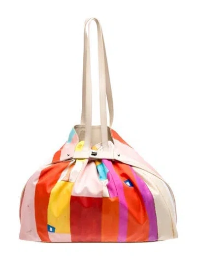 Pre-owned Akris Leather Tote In Multicolor