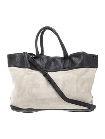 Pre-owned Akris Leather Tote In Neutrals