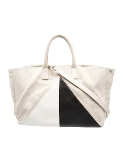 Pre-owned Akris Leather Tote In Neutrals