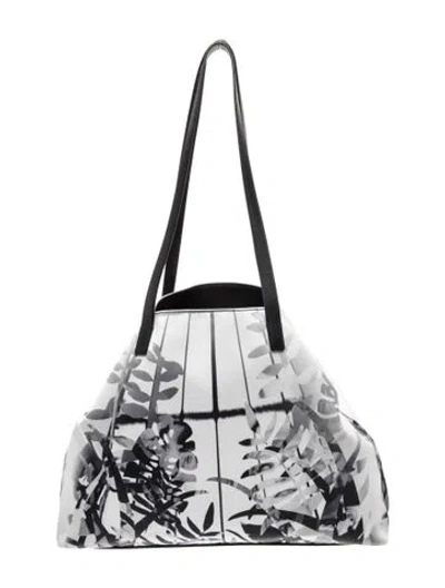 Pre-owned Akris Leather Tote In Silver