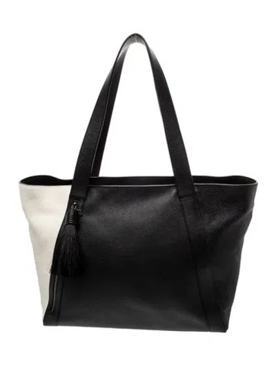 Pre-owned Akris Leather Tote W/ Tags In Black