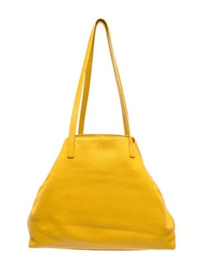 Pre-owned Akris Leather Tote In Yellow