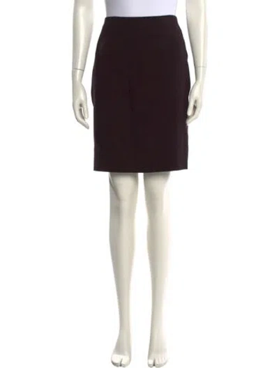 Pre-owned Akris Leather Trim Embellishment Knee-length Skirt In Purple