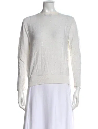 Pre-owned Akris Linen Bateau Neckline Sweater In Neutral
